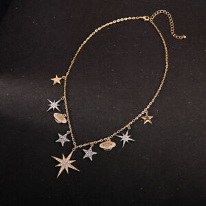 【送料無料】ジュエリー・アクセサリー ミロングゴールドペンダントチャームステラパヴェストラスシンライトcollana mi lungo dorato ciondolo charms stella pave strass sottile leggero dz1