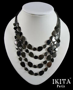【送料無料】ジュエリー・アクセサリー ラグジュアリーネックレスネックレスコリアーメタルブラックイキタパリシリーズネックレスlusso collana catena collier metallo nero ikita paris 4 serie collana