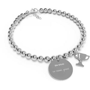 【送料無料】ジュエリー・アクセサリー ミニブレスレットスチールbracciale mini ,donna acciaio 10 buoni propositi da oggi se vuoi puoi b5235