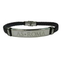 【送料無料】ジュエリー・アクセサリー エッチングプレートローマプロッドアフブレスレットストリップbracciale roma prod uff striscia a treccia ecopelle piastrina centrale incisa