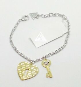 【送料無料】ジュエリー・アクセサリー ラブキーズブレスレットゴールドメッキチャームズguess love keys braccialetto con charms yello placcato oro ubb83051s