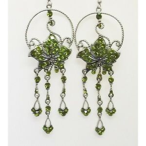 【送料無料】ジュエリー・アクセサリー グリーンオリーブフラワーシェイプフックインドロップverde oli..