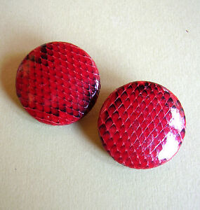 【送料無料】ジュエリー・アクセサリー レッドスネークスキンクリップイヤリング1478 orecchini clip p..