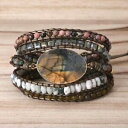 【送料無料】ジュエリー・アクセサリー ラブラドリットグリーンツリーアゲートビーズラップブレスレットカフhandmade natural stone labradorite amp; green tree agate beaded wrap bracelet cuff