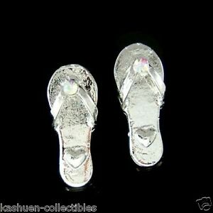 【送料無料】ジュエリー・アクセサリー ロビースワロフスキークリスタルビーチウェディングイヤリングサンダルハートフリップフロップ