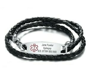 【送料無料】ジュエリー・アクセサリー カスタムカスタムステンレススチールブレスレットpersonalizzata incisione personalizzata braccialetti medici in acciaio inox nome id