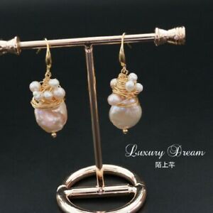 ジュエリー・アクセサリー ブークルドオリユパールローズグーテフィセレアルティサナルプラケboucles doreilles perle culture rose goutte ficele artisanal plaque or msq1