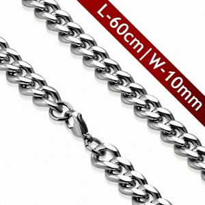 【送料無料】ジュエリー・アクセサリー イオキシダブルフェルモアピンスドホマールパヴェグルメチャインl59cm w10mm en acier inoxydable fermoir pince de homard pave gourmette chain(4)