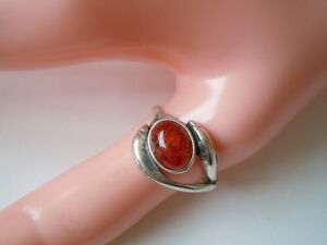 【送料無料】ジュエリー・アクセサリー スターリングシルバーリングアンバーハニーアンバー925 sterling anello argento m miele ambra 2,6 g rg 56 ambra