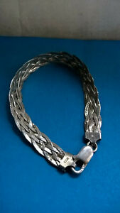 【送料無料】ジュエリー・アクセサリー ヴィンテージブレスレットグルメチェイントレセアルジェントスターリングイタリアvintage bracelet gourmette chaines tressees argent sterling 925 italy