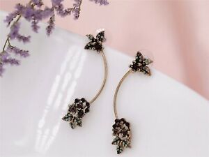 【送料無料】ジュエリー・アクセサリー イヤリングゴールデンネイルロングフラワーシートレッドグリー..