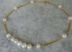 【送料無料】ジュエリー・アクセサリー ホワイトパールゴールドメッキチョーカーネックレス