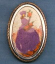 【送料無料】ジュエリー・アクセサリー ヴィンテージクリノリンレディハンドオーバルシルバーブローチvintage crinoline lady hand embroidered large oval silver brooch