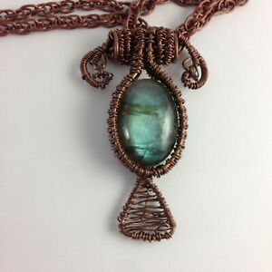 【送料無料】ジュエリー・アクセサリー ラブラドリットオンコッパーペンダントネックレスワンデザインアクエリアス