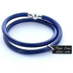 【送料無料】ジュエリー・アクセサリー Rブレスレットuomo preferiti R braccialetto chiusura magnetica 2 volte avvolto incisione blu