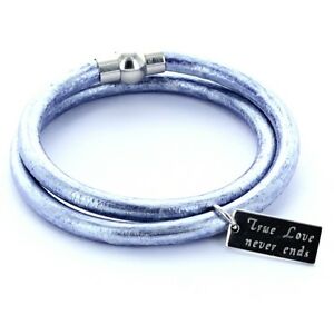 【送料無料】ジュエリー・アクセサリー Rブレスレットジーンズuomo preferiti R braccialetto chiusura magnetica 2 volte avvolto incisione jeans metallizzato