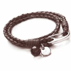 【送料無料】ジュエリー・アクセサリー トライバルスチールブレスレットbracciale in acciaio tribali in pelle t1130_bn_19