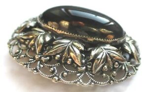 【送料無料】ジュエリー・アクセサリー アンシエンヌブロッシュクールアージェントカボションオーバルノワールボービジューヴィンテージbelle broche ancienne couleur argent cabochon ovale noir beau bijou vintage 2(4)