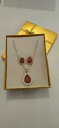 【送料無料】ジュエリー・アクセサリー ステンレスペンダントネックレスイヤリングparure collana e orecchini per donna in acciaio inox ciondolo rosso(4)