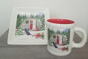 【送料無料】キッチン用品・食器・調理器具・陶器 新しいマゼンタクリスマスツリーリースレッドトラベルキャンパー子犬ホリデーマグプレートセットNEW MAGENTA CHRISTMAS TREE WREATH RED TRAVELCAMPER PUPPY HOLIDAY MUG & PL