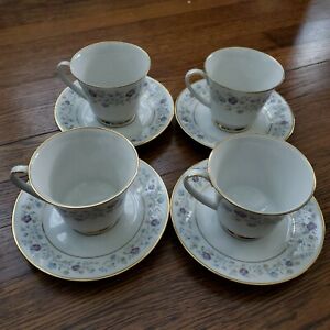 ̵ۥåʡĴƫΥ꥿󥰥åɥƥåץåȥե륳ƥݥ꡼ե㥤Noritake Longwood Tea Cups 6 Saucers Set of 4 Floral Contemporary Fine China