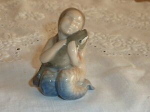 ̵ۥåʡĴƫ륳ڥϡޡᥤɵ֥ɥʼRoyal Copenhagen Mermaid with Fish No. 2348 - V Waldorff 1942 1st Quality