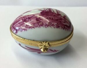 ̵ۥåʡĴƫ⡼ǥХ꡼ǥե󥹥åȥ󥱥åȥܥåٲ⤵Limoges Dubarry Porcelain De France Egg Trinket Box Unloading Ship 4.5cm Height