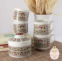 【送料無料】キッチン用品・食器・調理器具・陶器 ヴィンテージ花柄セットティーコーヒーカップ蓋キャニスターシュガーボウルVintage Mod Floral Pa...