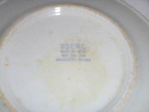 【送料無料】キッチン用品・食器・調理器具・陶器　ジャクソンチャイナディナープレート米国クォーターマスター軍団年月日 USQMC Jackson China Dinner Plate 9 3/4 US Quarter Master Corps Nov 20th 1940