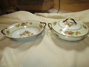 【送料無料】キッチン用品・食器・調理器具・陶器　サービングディッシュノリテイクパストゥーラヴィンテージ廃止パターン花2 serving dishes Noritake Pastura Vintage Discontinued Pattern Floral