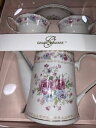 GRACE'S TEAWARE PINK ROSES 2 CUP WITH SAUCES &amp; TEAPOT GIFT Box SET &amp; Lid FLORALグレースズティーラフピンクローズカップソースティーポットギフトボックスセットリッドフローラル※注意※NYからの配送になりますので2週間前後お時間をいただきます。人気の商品は在庫が無い場合がございます。ご了承くださいませ。サイズの種類の商品は購入時の備考欄にご希望のサイズをご記載ください。　携帯メールでの登録ですと楽天からのメールが届かない場合がございます。