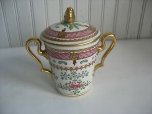 ̵ۥåʡĴƫΥե󥹥ƥå׳ԥ󥯥ɥȥե㥤Vtg LIMOGES handpainted France tea cup with lid Pink Gold gilt Floral china