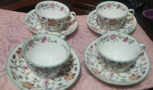 ̵ۥåʡĴƫߥȥ󥤥󥰥ɥϥɥۡե㥤ʥåץåȥåMinton England Haddon Hall Fine China Cup & Saucer Sets 4 Sets