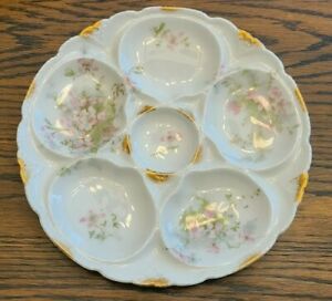 ̵ۥåʡĴƫƥɥϥӥɥ⡼ե󥹥ե֥ԥ󥯥ե륪ץ졼Antique Theodore Haviland Limoges France Five Well Pink Floral Oyster Plat