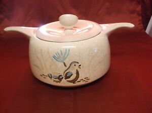 【送料無料】キッチン用品・食器・調理器具・陶器　レアレッドウィングボブホワイトウズラキャセロール..