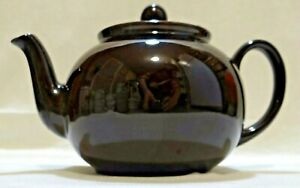 キッチン用品・食器・調理器具・陶器　ヴィンテージ年代の「プリスティン」イングランドダークブラウンセラミックティーポットVintage 1970's PRISTINE England Dark Brown Ceramic Teapot
