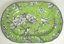 【送料無料】キッチン用品・食器・調理器具・陶器　フィフスアデレードグリーンホワイトフローラルアンドバーズオーバルプラッタースモールチップ222 Fifth ADELAIDE Green &amp; White Floral and Birds 14 Oval Platter - small