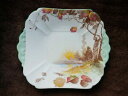 キッチン用品・食器・調理器具・陶器　シェリークイーンアン秋葉ケーキプレートShelley Queen Anne Autumn Leaves Cake Plate c.1930