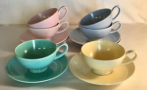 【送料無料】キッチン用品・食器・調理器具・陶器　ホーマーラフリンセレナーデカップとソーサー6 Homer Laughlin Serenade Cups And Saucers
