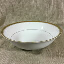 【送料無料】キッチン用品・食器・調理器具・陶器 ハロッズチャイナボウルホワイトゴールドトリム磁器ラージサラダサービングディッシュHarrods China Bo...