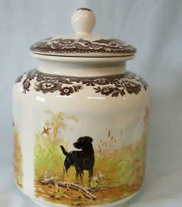 【送料無料】キッチン用品・食器・調理器具・陶器　スポデウッドランドハンティングドッドはキャニスターを扱いますSpode Woodland Hunting Dods Treat Canister