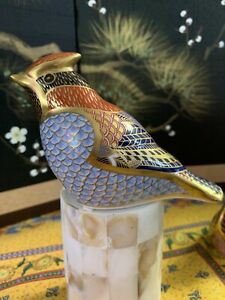【送料無料】キッチン用品 食器 調理器具 陶器 ロイヤルクラウンダービーセラミックペーパーウェイトワックスバードシルバーストッパーRoyal Crown Derby Ceramic PAPERWEIGHT Waxing Bird Silver STOPPER