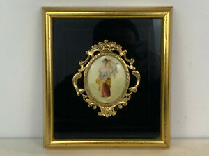 ̵ۥåʡĴƫɥե졼ࡦץ᡼⡼塦ե󥹼Υץ顼ޥ󥱥ַGold Framed Likely Limoges France Porcelain Plaque w Woman & Cherub Dec. No.