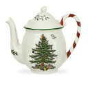 【送料無料】キッチン用品・食器・調理器具・陶器 美しいスポデクリスマスツリーペパーミントキャンディケネハンドルティーポットティーポットBEAUTIFUL Spode Christmas Tree Peppermint Candy Cane Handle Teapot Tea Pot NIB