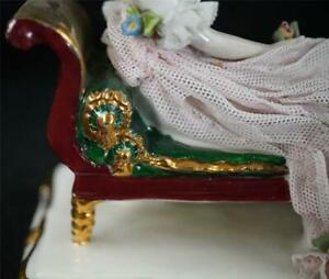 【送料無料】キッチン用品・食器・調理器具・陶器　ヴィンテージドイツマダムレカミエドレスデンレース磁器フィギュアBD VINTAGE GERMAN MADAME RECAMIER DRESDEN LACE PORCELAIN FIGURINE 2