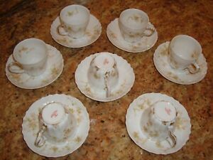 ̵ۥåʡĴƫϥɡ⡼ե󥹥åȥǥߥҡåץ1900 HAVILAND LIMOGES FRANCE SET OF 7 DEMITASSES COFFEE CUPS & SAUCERS