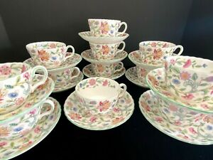 ̵ۥåʡĴƫ쥢ơߥȥϥɥۡ륫åץܡ 6 RARE Vintage Minton Haddon Hall Cup & Saucer Bone China B1451