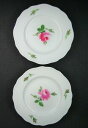 yzLb`piEHEE@}CZnhhsN[YfU[gTChv[g2 Meissen Hand Painted Porcelain Pink Rose Dessert Side Plates