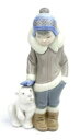 【送料無料】キッチン用品・食器・調理器具・陶器　ペットとヤドロエスキモー少年引退ニーノエスキマルコンオシトLladro Eskimo Boy With Pet 5238 Retired 1984-2017 Nino Esquimal Con Osito