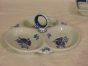 【送料無料】キッチン用品 食器 調理器具 陶器 Royal Copenhagen Denmark Faience Tranquebar Blue 3 Part Relish Dish Bowl 1432